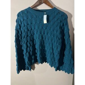 Angel Teal Textured Women's Sweater